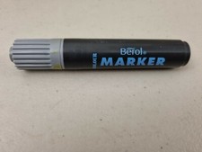 12 Berol Colour Marker Pens Grey  Bullet Nib RoundTip Unboxed NEW