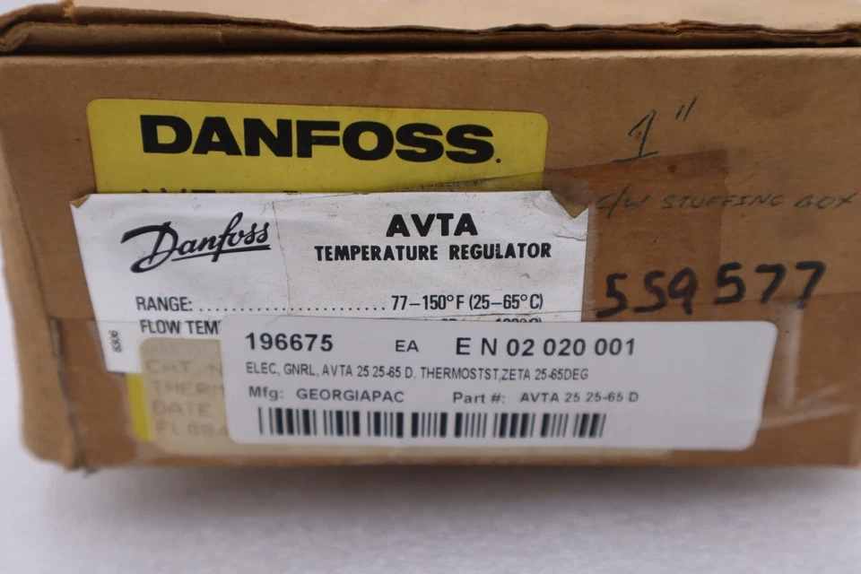 USED DANFOSS AVTA 25 Temperature control water valve STOCK G760 - Image 2 of 3