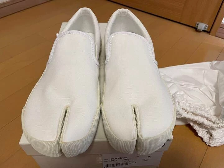 New Maison Margiela TABI Slip-On Sneakers White Size 41.5 with Box