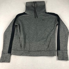 Under Armour Sweatshirt Womens Small Loose Fit Gray Funnel Neck