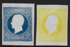 Belgium stamps 1864 20c PROOFS Delpierre UNG(as issued) VF