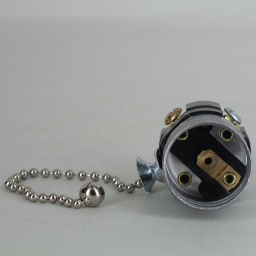 Pull Chain E26 Medium Base Lamp Socket Interior 5 Inch Nickel Chain 48320NJB - Picture 3 of 3