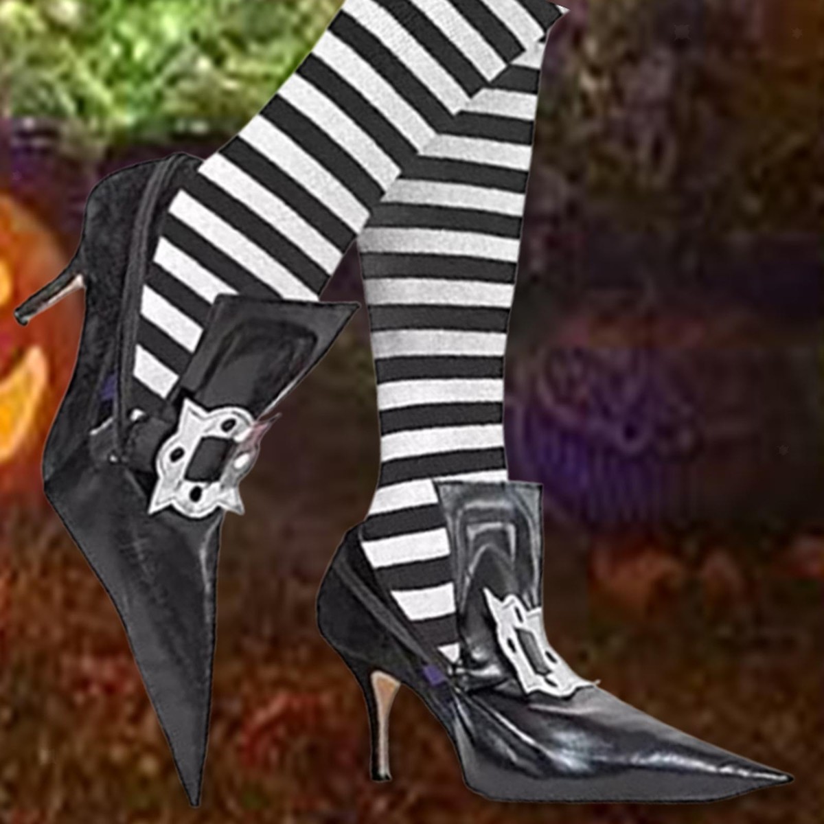 Pointy Witch Shoe Covers Comfortable Black Toe Caps Cover