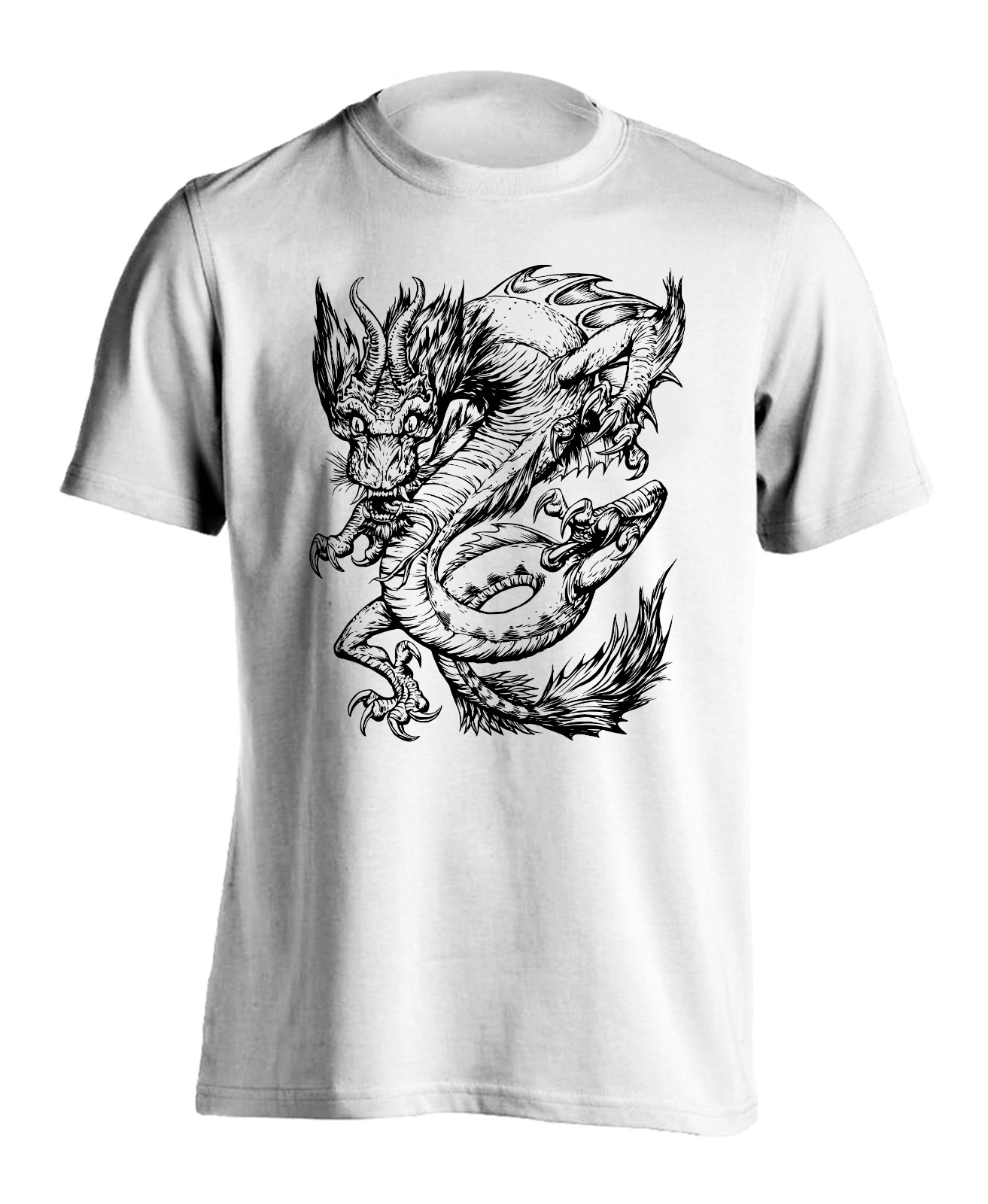 Nueva Camiseta Para Hombre Serpiente Dragón Zodiaco Tatuaje Arte Manga Corta Serpiente Camiseta