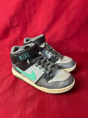 Nike SB Mogan Mid Youth Size 4.5 Skateboarding Shoes Teal Grey Used 