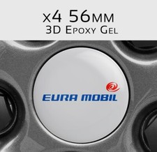 EURA MOBIL wohnmobil Aufkleber , EURA MOBIL Radaufkleber, epoxy 56mm, 3D Gel x4