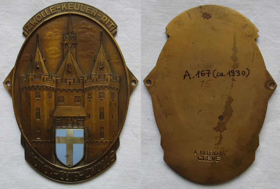 rare Plakette Zwolle-Keulen-Rit Motor-Club-Zwolle um 1930 (147591) - Bild 1 von 1