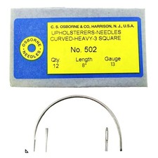 C.S. Osborne 12 Pk. Curved 3 Square Point Needles Heavy 502-8 Size 8" 