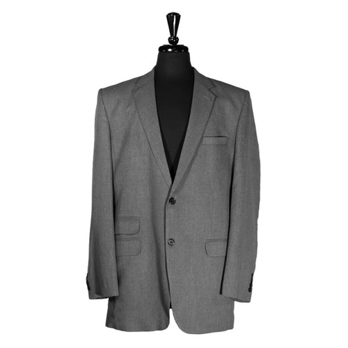 Mens Blazer Gray 100 Wool Handmade Formal Suit Jacket Wedding Sport