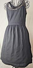 Cynthia Rowley Lg Black A-line Party Dress Silver Stud Embellishments 2 Pockets