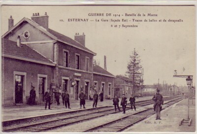 CPA 51 BATAILLE MARNE Env Epernay Sézanne ESTERNAY Gare Militaires Voyageurs1915