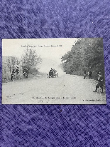 France Postcard 1905 Car Racing Gordon Bennett Cup Auvergne