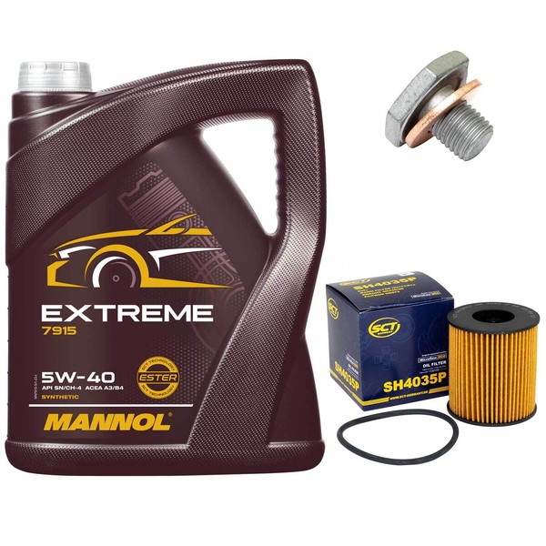 MotoröL Set 5W-40 5 Liter + ÖLfilter + ÖLablassschraube FüR Peugeot 807 2.2 Hdi-image