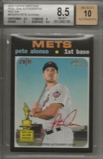 2020 HERITAGE REAL ONE AUTOGRAPH RED INK #ROAPA PETE ALONSO BGS NM-MT + 8.5