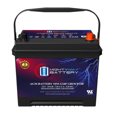 #ad Mighty Max Battery MM G24F BCI Group24F 12V 70 AH 120RC 710 CCA AGM Car battery $169.99