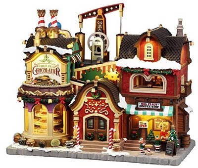 Lemax Holly Jolly Chocolatier & Mrs. Claus Coffee Shop #65521 NEW 2026 Free Ship