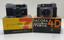 Vintage Lot of 2 Assorted Vintage 35mm Cameras- PETRI 7  Dacoramatic 4D