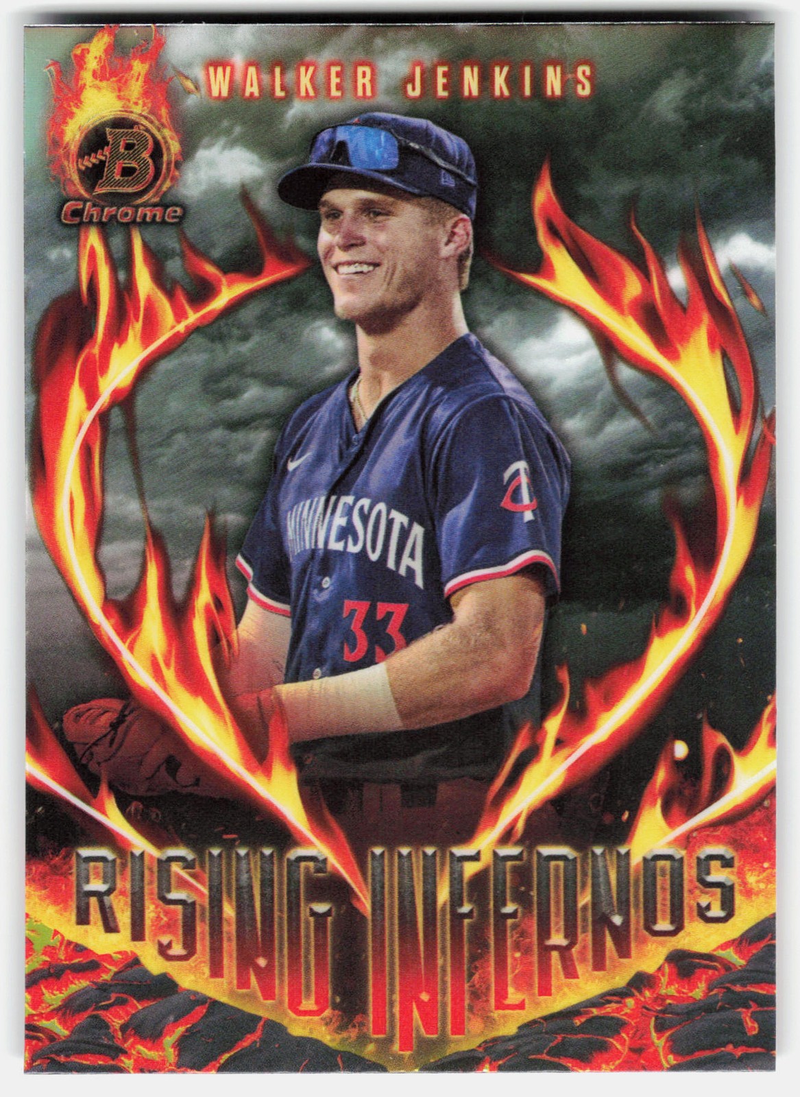2024 Bowman Chrome Rising Infernos Walker Jenkins #RI-14 Minnesota Twins