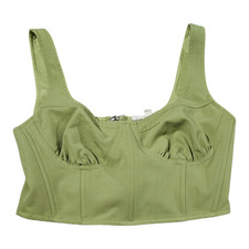 L.A. Hearts XS Green Cropped Corset Sleeveless Top