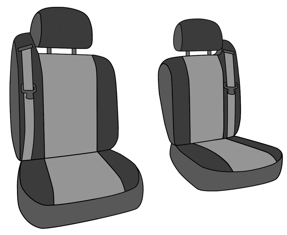 Fundas de asiento de auto CalTrend para Chevy/GMC Trailblazer|Envoy 2003-2009 gris claro Foto 4 de 4