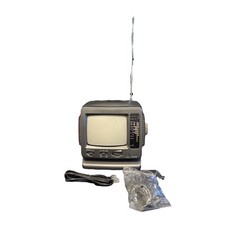Vintage 2300-BWZ-BD503 Portable Black White TV AM/FM Radio Car Power