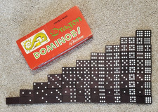Vintage Dragon Dominoes by Halsam No. 920 Double Nine 55 Pieces Complete Set