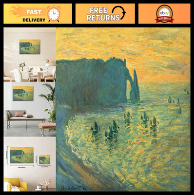 Impressionist Landscape Print - Monet's Manneporte near Etretat, 24x36 Inch Wall