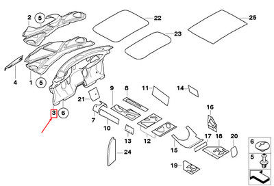 Mini Cooper R50, R53 Armaturenbrett Schalldämmung 1480709 51481480709 NEU ORIGINAL