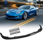 Carbon Fiber Look Front Bumper Lip Splitter For 06-13 Corvette C6 Z06 GS ZR1 ABS