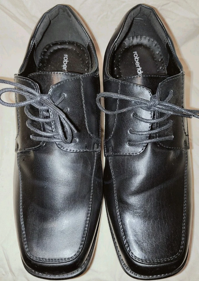 Nuevo Zapato de Vestir Robert David "Lil" Alan Oxford Talla 6.5 Niños Corbata Negra Foto 2 de 4