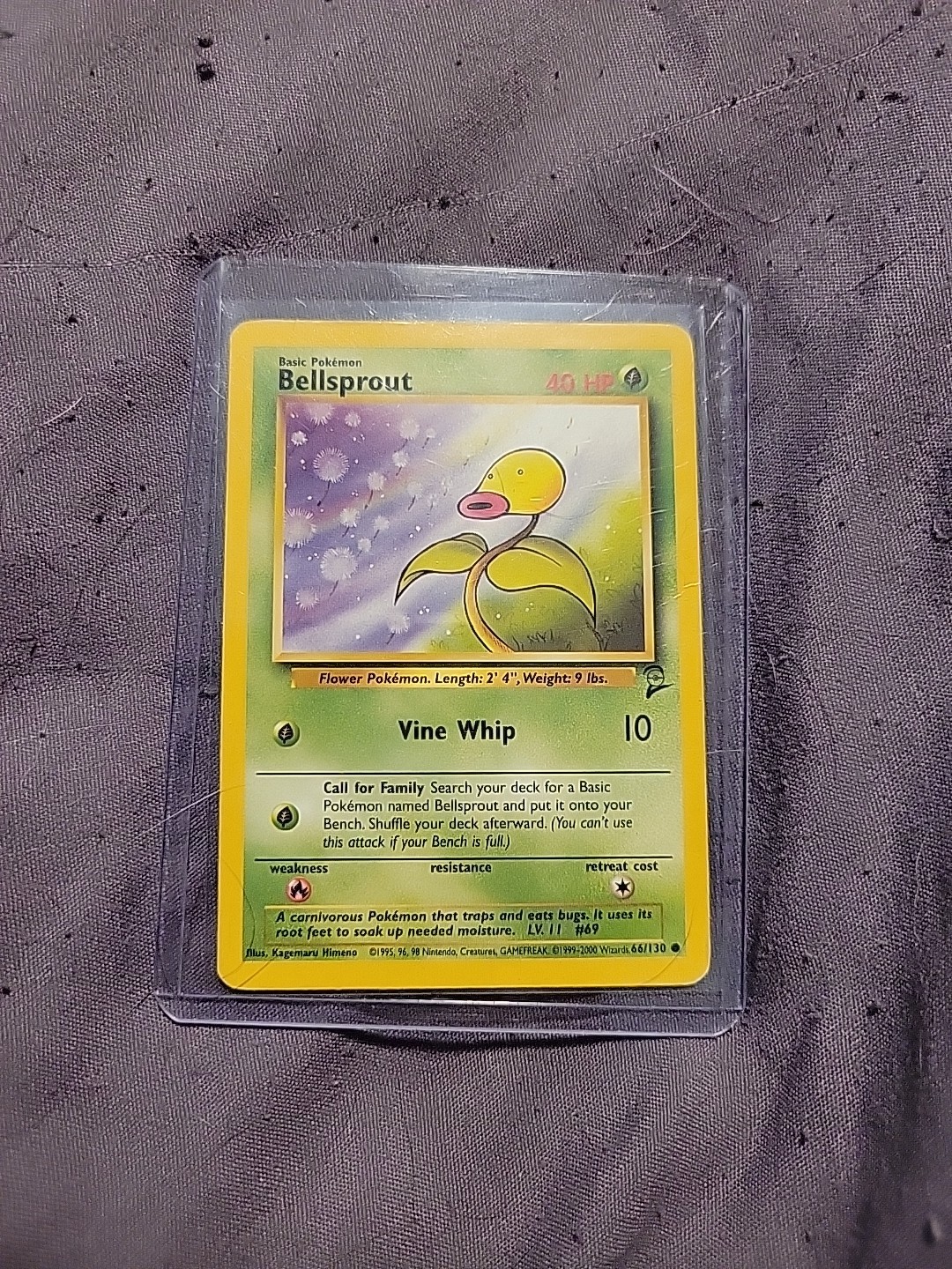 BELLSPROUT 66/130 - VINTAGE WOTC Pokemon Card - BASE SET 2 - NM/M