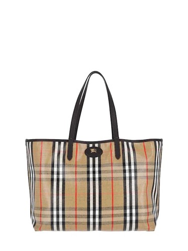 Burberry - Women - Check Pattern Tote Bag - Beige