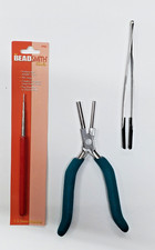 Zestaw 3 narzędzi jubilerskich – trzpień koralikowy, szczypce do pętelli, pęseta perłowa/koralikowa