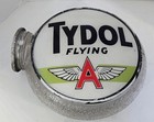 X-390 VINTAGE 1930/40'S TYDOL FLYING A GLASS GASOLINE PUMP GLOBE 18X18X5 — photo 1