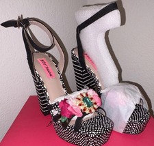 Betsey Johnson Women's Strappy Ankle Strap Platform Block Heel Open Toe 7
