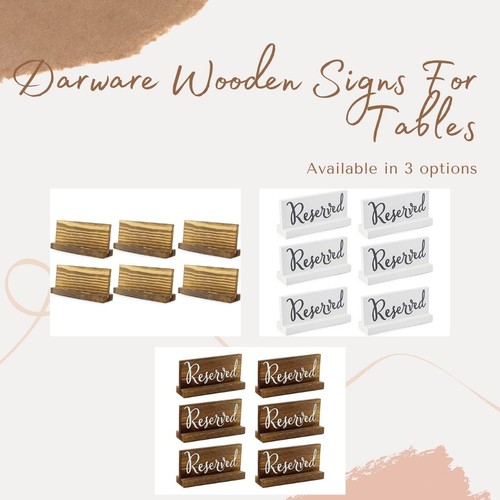 Blank Brown Wood Tabletop Signs,6pk, for Weddings, Parties, and More- Darware - 第 7/7 張圖片
