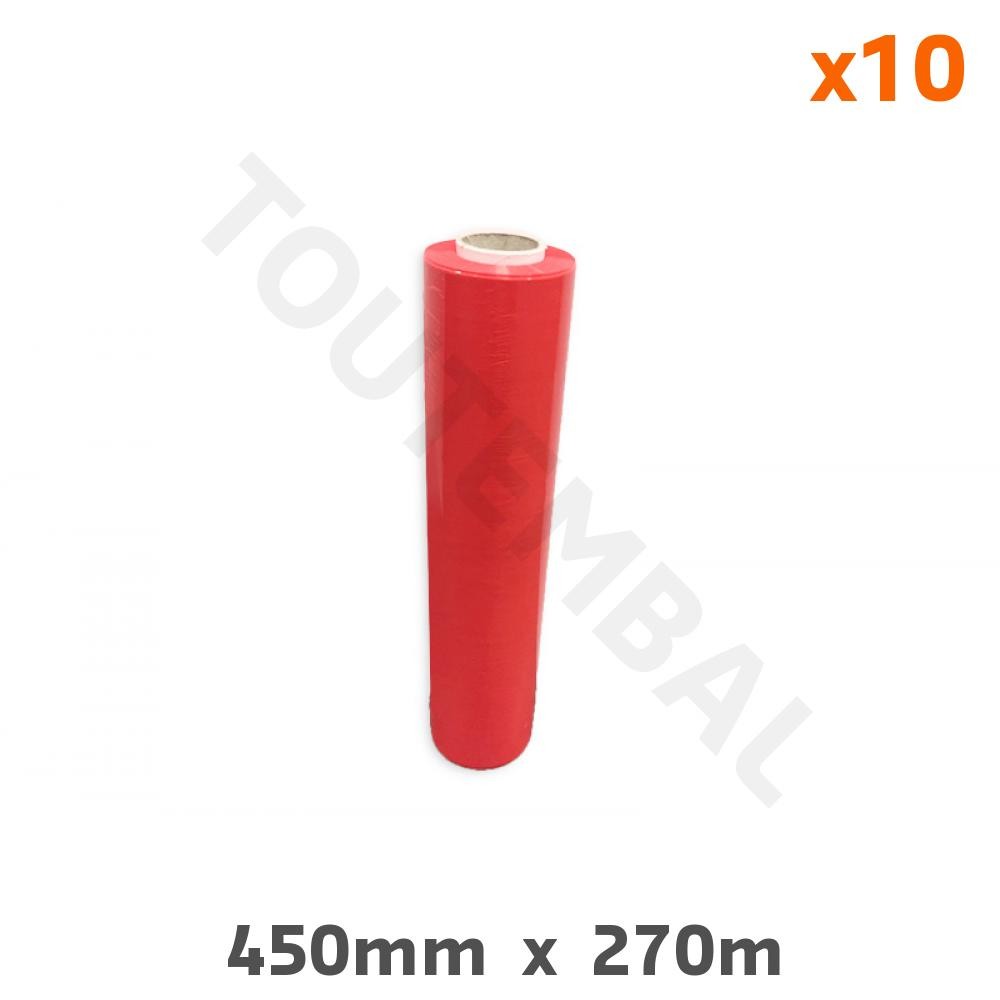 Film étirable rouge haute résistance 20 microns pour sécuriser et masquer vos palettes