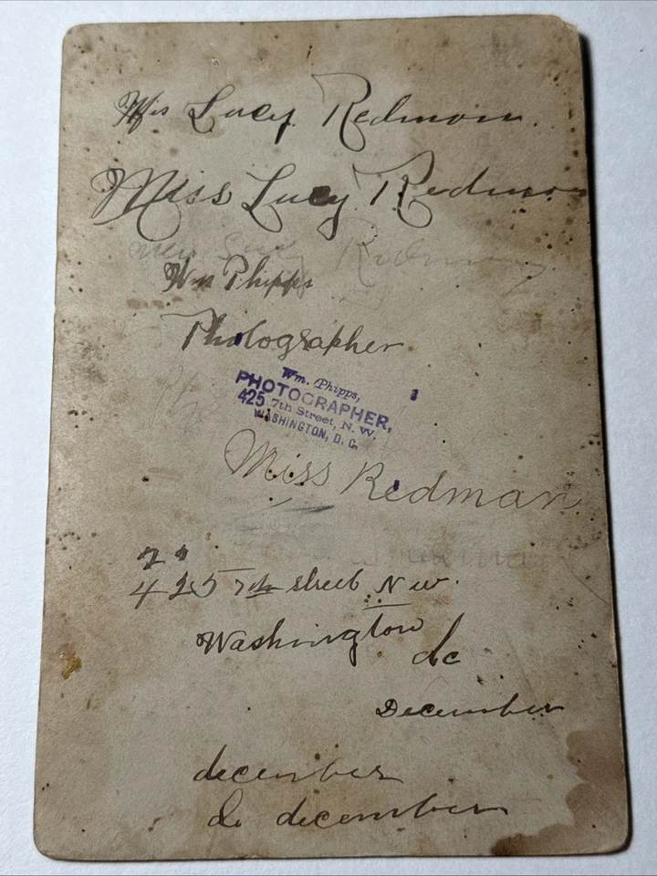 卢西·雷德曼 华盛顿特区 ID 古董内阁照片 非裔美国人 黑色 — 第 4/4 张图片