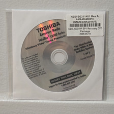 New TOSHIBA Satellite L300D SERIES - Recovery Media Disc Windows Vista Home
