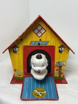 Fido's Musical Dog House Metal Toy Ohio Art Co. w/ Swiss Music Unit Vintage READ