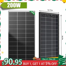 Bifacial Solar Panel 200W 12V Solar Battery Home PV Off-Grid Boat Power Charger