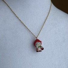 Hello Kitty Strawberry Charm 18K GOLD STAINLESS STEEL Necklace Dainty Jewelry