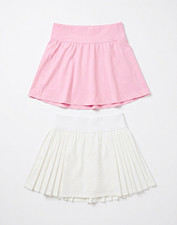 90 Degree by Reflex Girls Skorts Lot 2 M/10 Pink White Pleated Elastic Waist