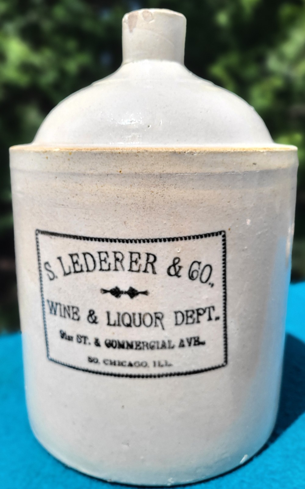 S. Lederer & CO., One Gallon Stoneware Wine and Liquor Dept. Jug, Chicago