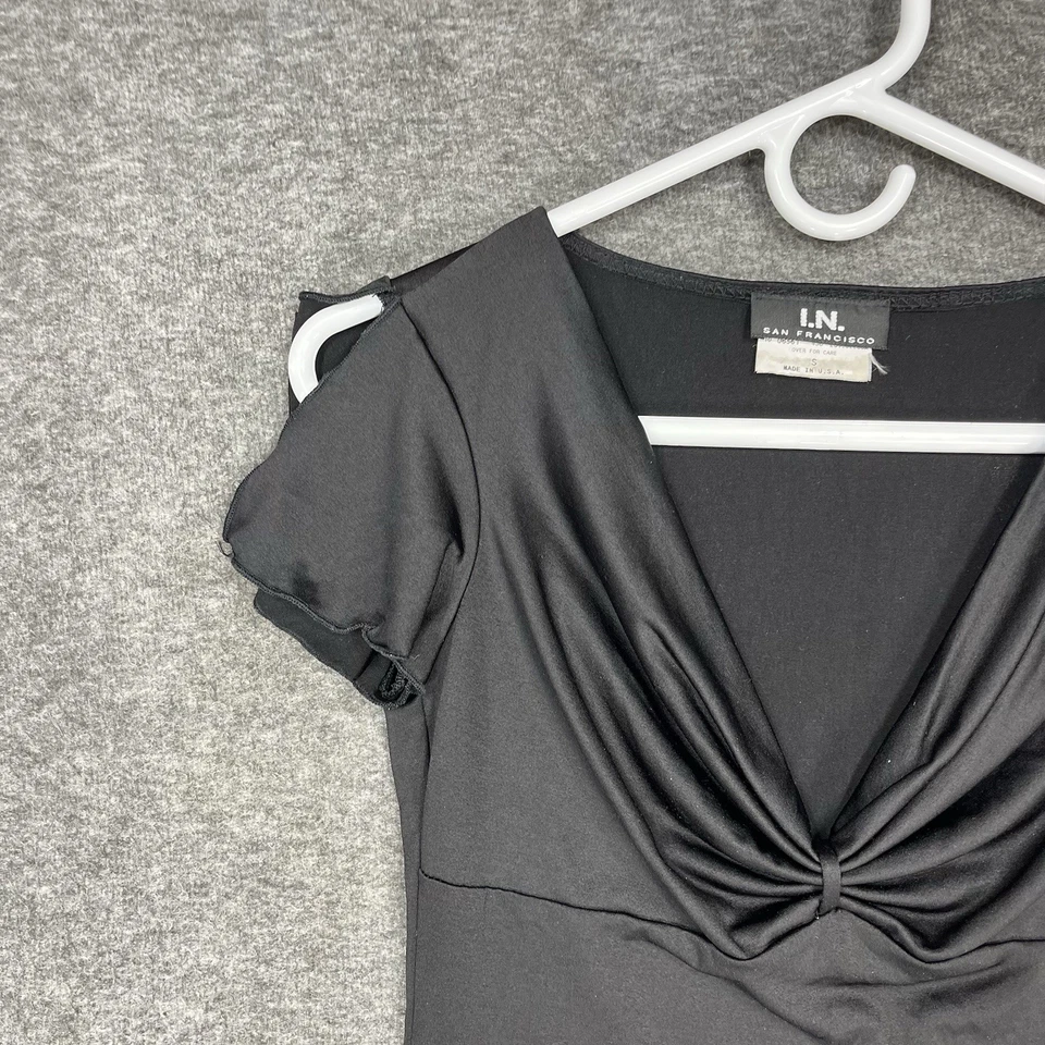 Y2K I.N. Top Babydoll San Francisco Talla S Negro Manga Flutter Hada Capricho Foto 3 de 4