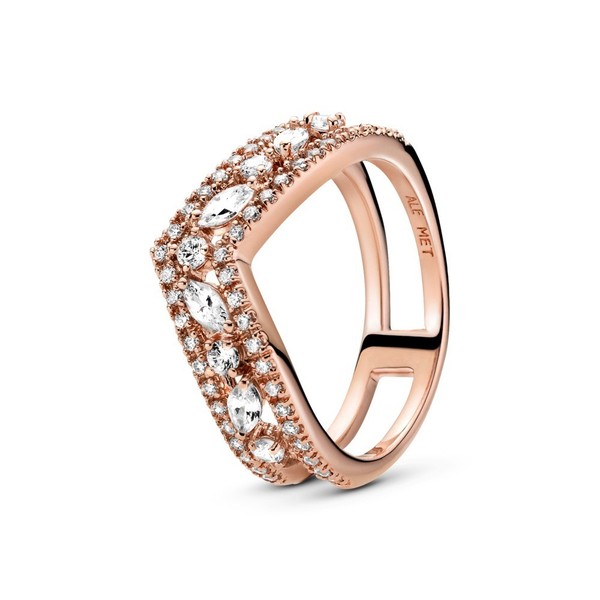 Pandora Ring 189095C01 Weite 56 Breiter Wishbone Ring RoséGold Vergoldet-image