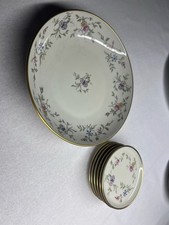 F&uuml;rstenberg Germany Untersetzer 6er Set und Konfektschale Blumendekor Goldrand