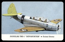 Douglas Devastator 1944 War Airplanes Jets Leaf Card (NM)