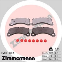 Zimmermann Bremsbelagsatz Scheibenbremse 24685.170.1 FüR Porsche 1LN Cayenne 1LB