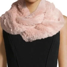 Los Angeles Boutique Faux Fur Cowl Infinity Scarf Dusty Pink Warm Cozy Fuzzy NEW